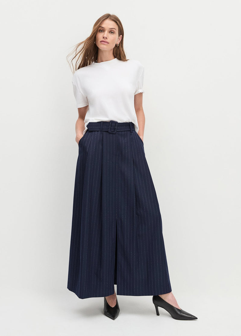 navy pinstripe