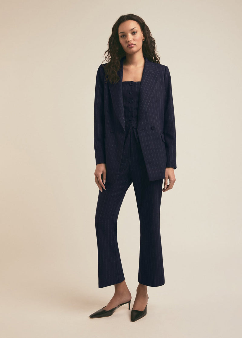 navy pinstripe