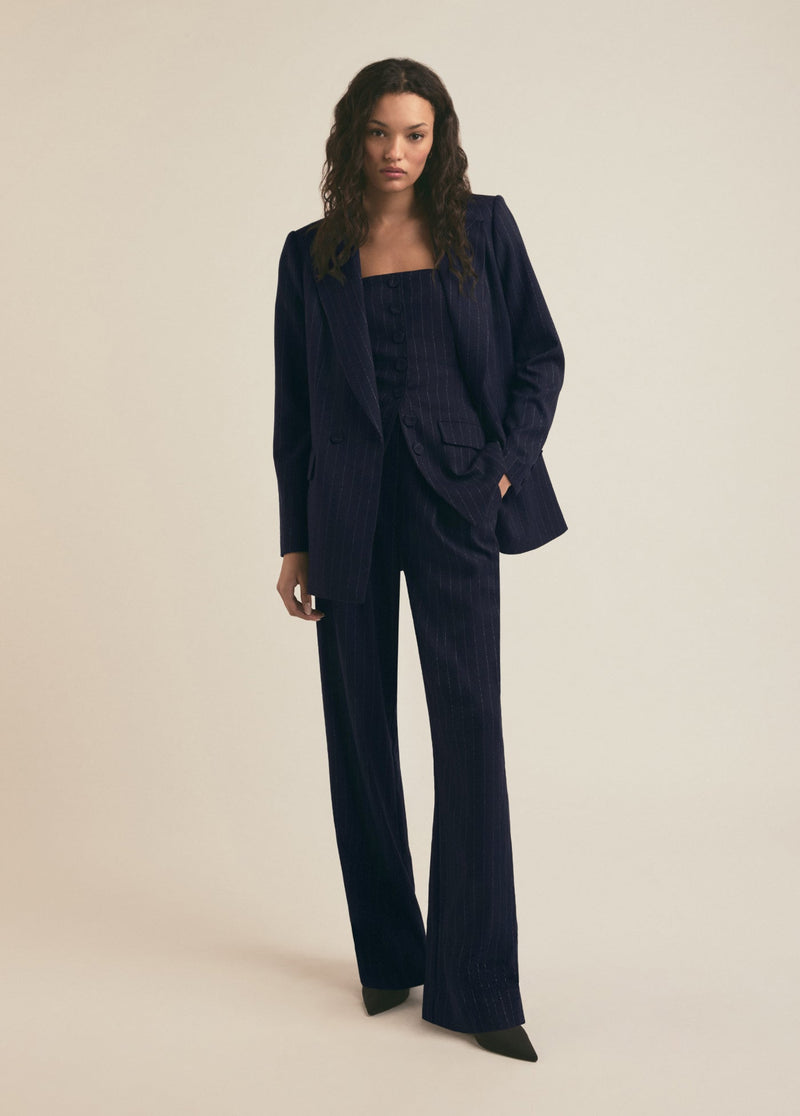 navy pinstripe