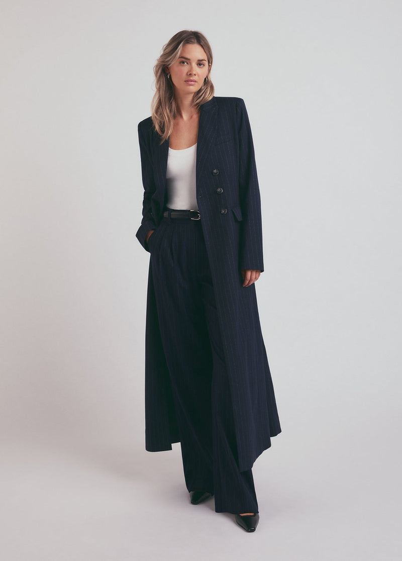 navy pinstripe