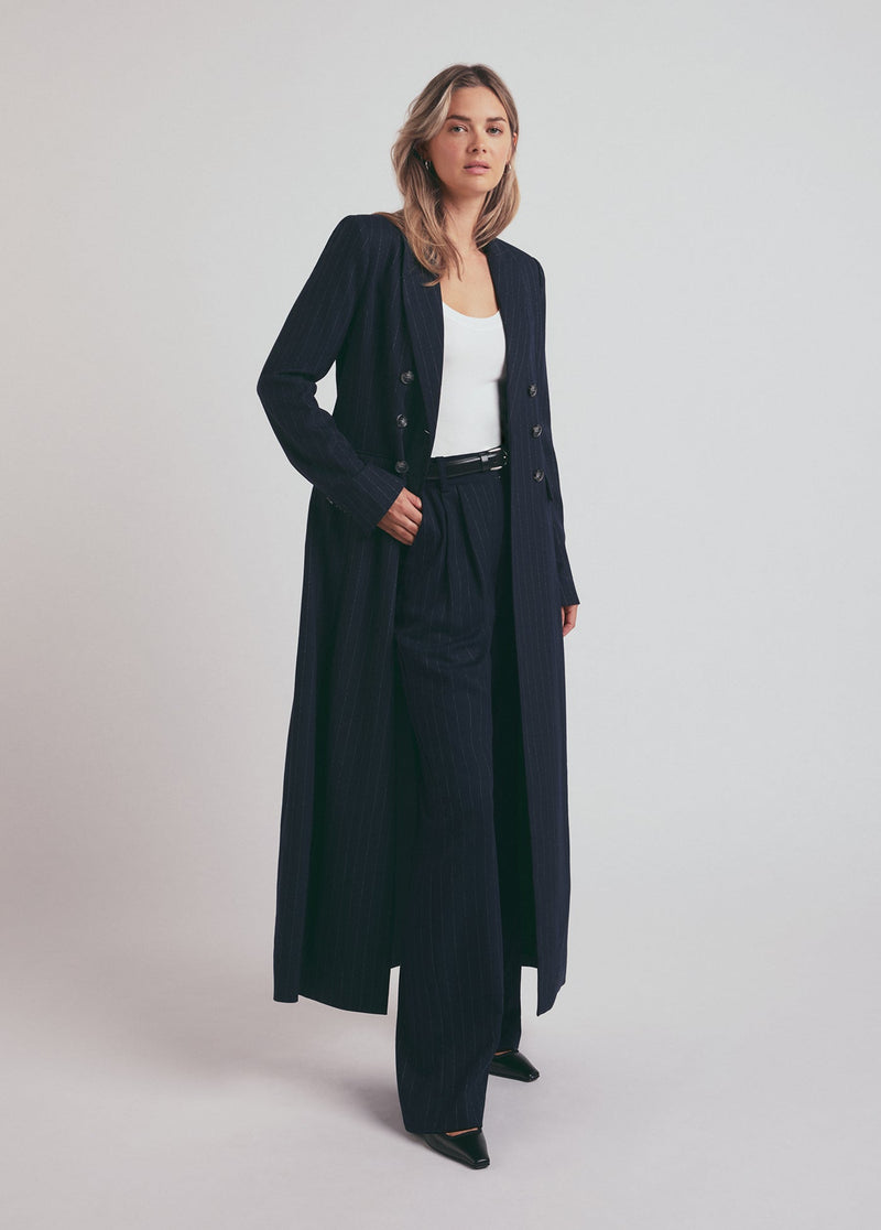 navy pinstripe