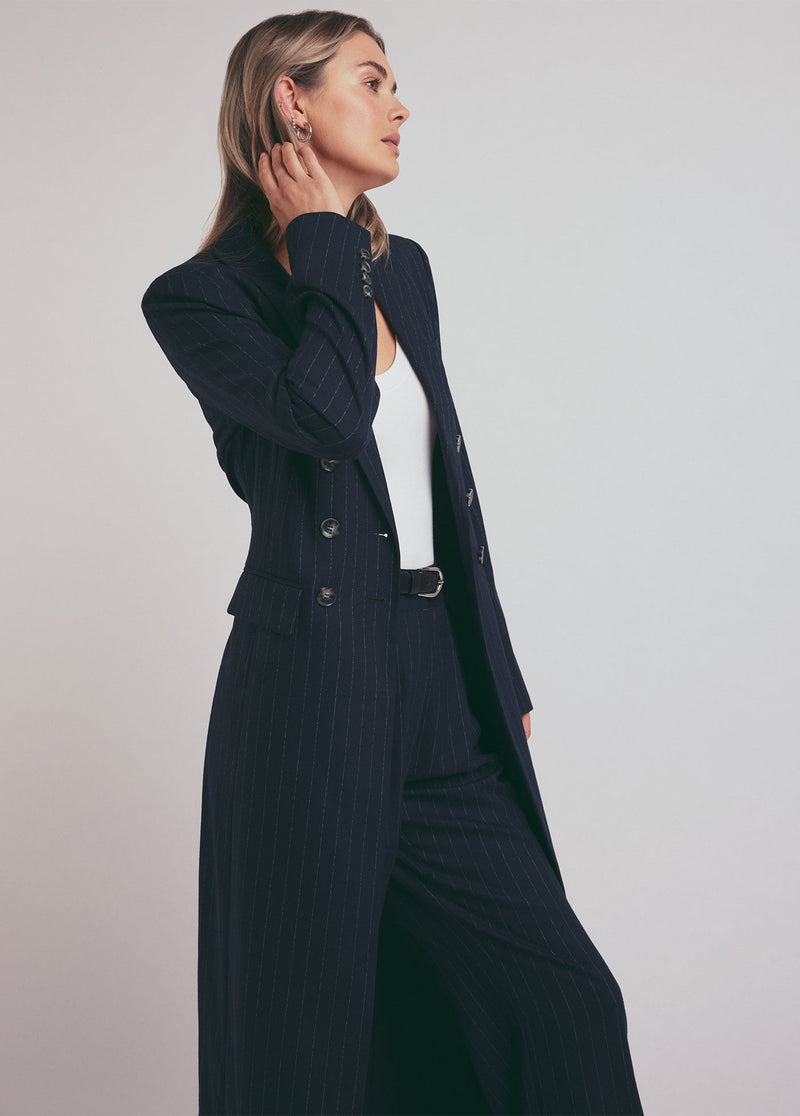 navy pinstripe