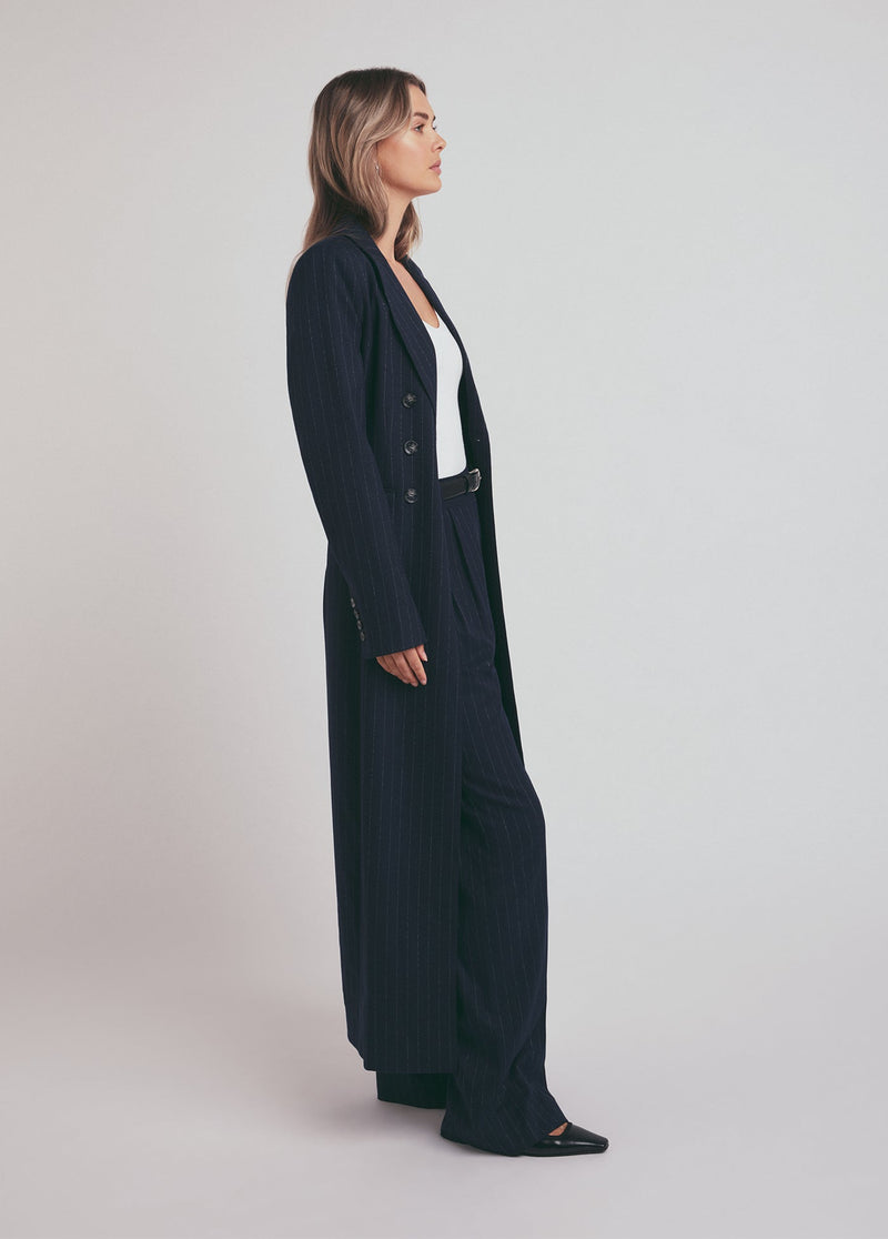 navy pinstripe