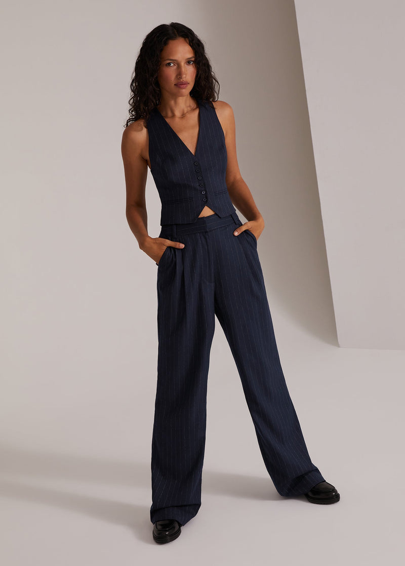 navy pinstripe