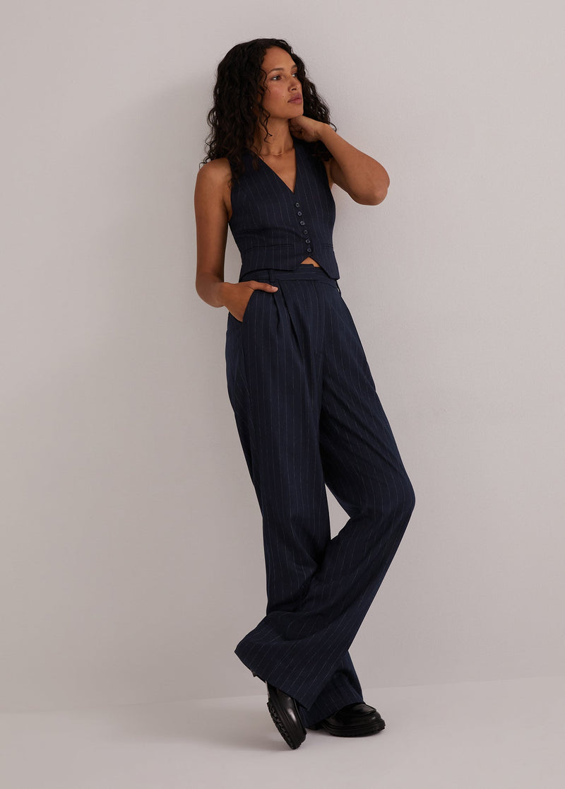 navy pinstripe