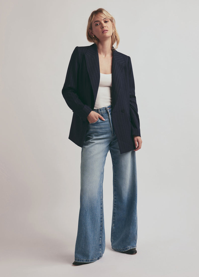 navy pinstripe