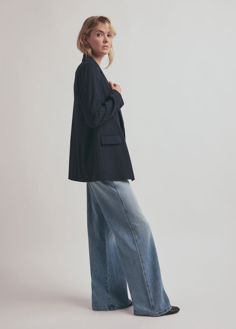 navy pinstripe