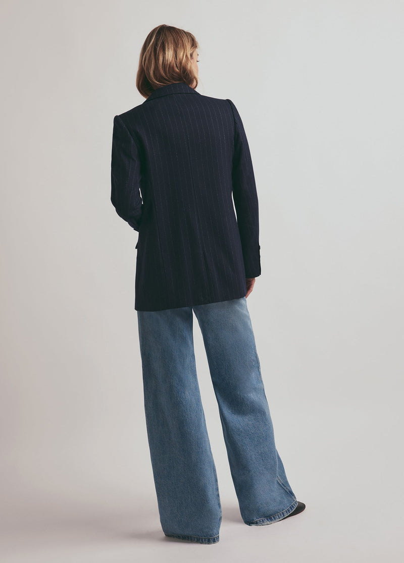 navy pinstripe