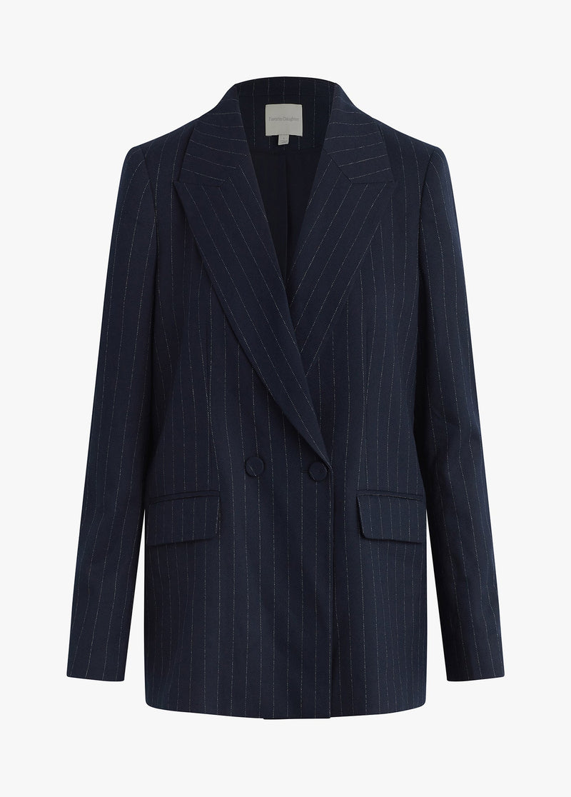 navy pinstripe