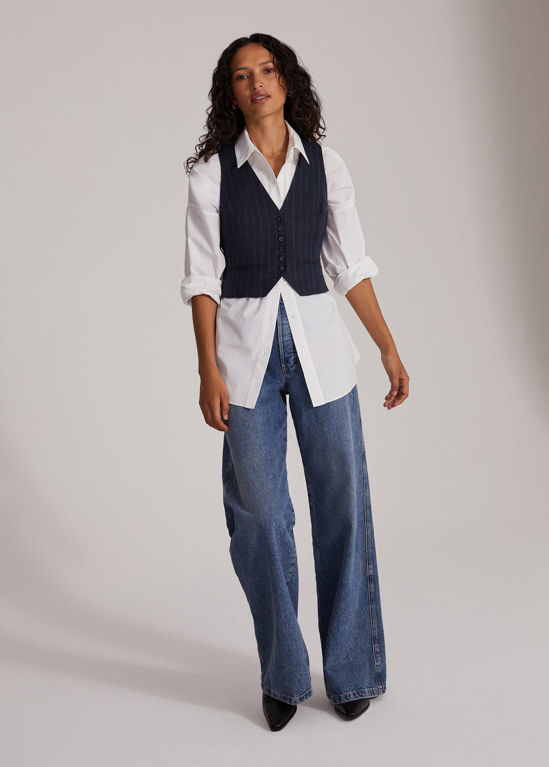 navy pinstripe