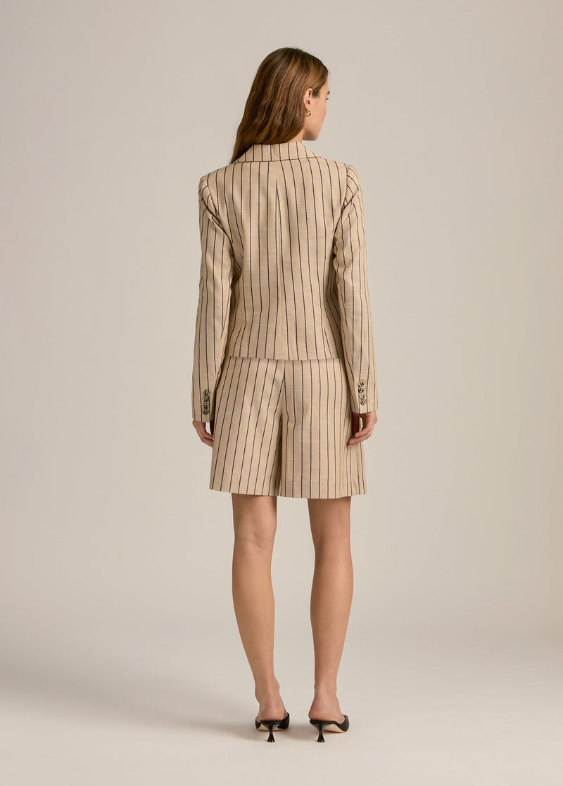 beige navy stripe
