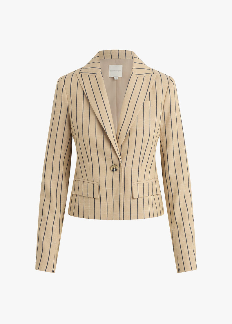 beige navy stripe
