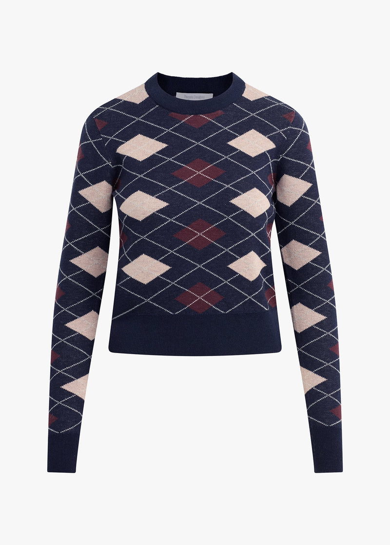 navy argyle